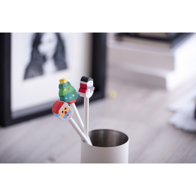 Карандаш с ластиком writings, рождественский узор