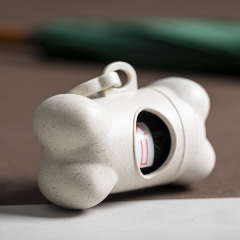 Диспенсер для мешков из бамбука для сбора экскрементов собак