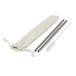 Набор многоразовых питьевых трубочек, 2 шт. с щеткой для чистки