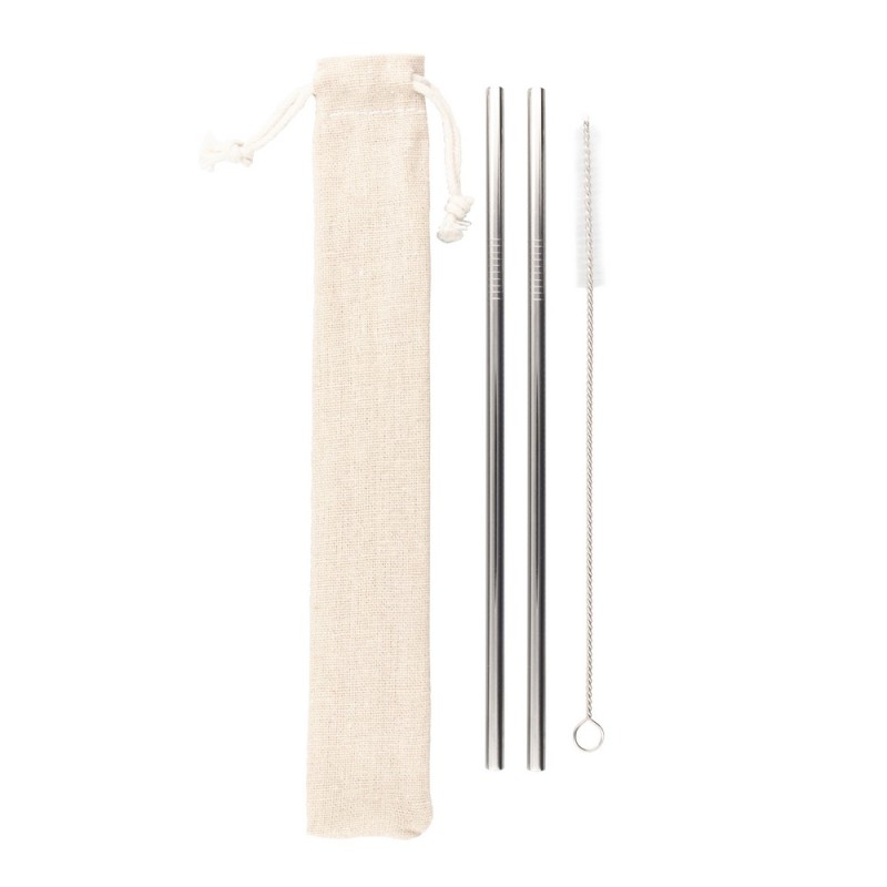 Набор многоразовых питьевых трубочек, 2 шт. с щеткой для чистки