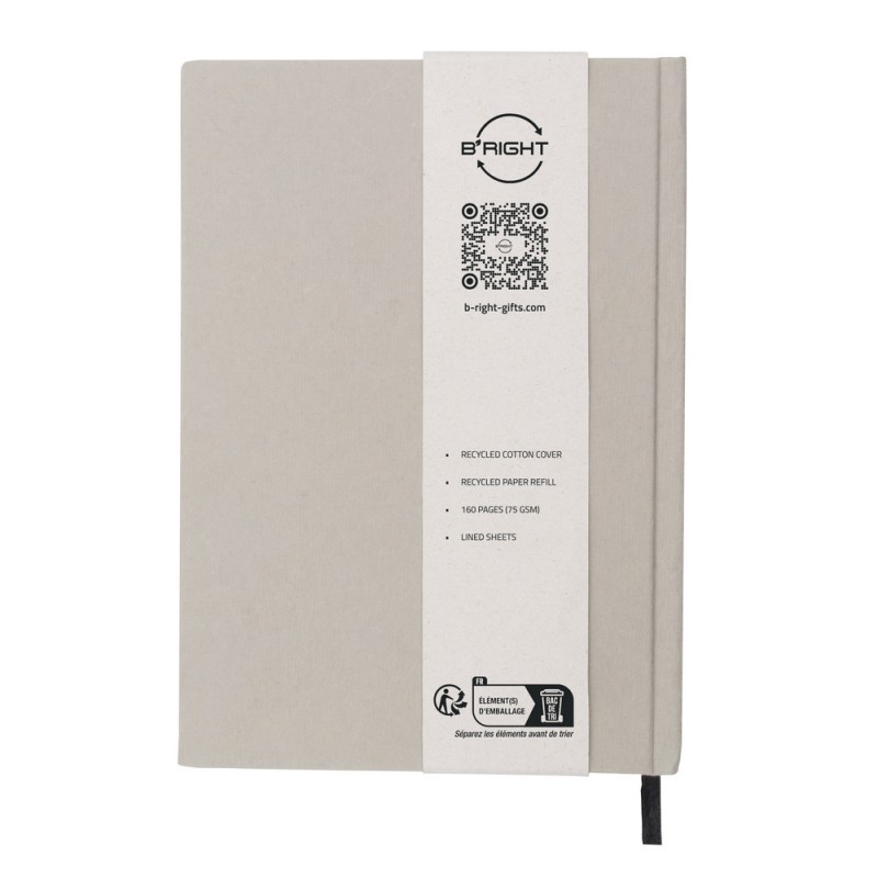 Блокнот формата А5 BRIGHT с переработанным хлопковым переплетом | Tamytrice