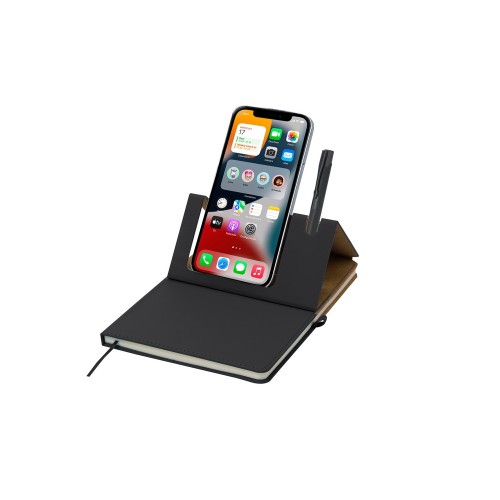 Офис. Блокнот примерно формата А5, держатель для телефона