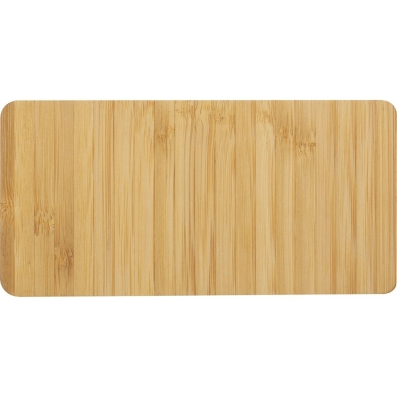 Бамбуковый поднос с ложкой и стеклянной чашкой