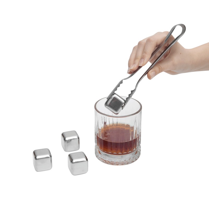 Набор кубиков льда COOLING CUBES в бархатном мешочке, черный, серебристый