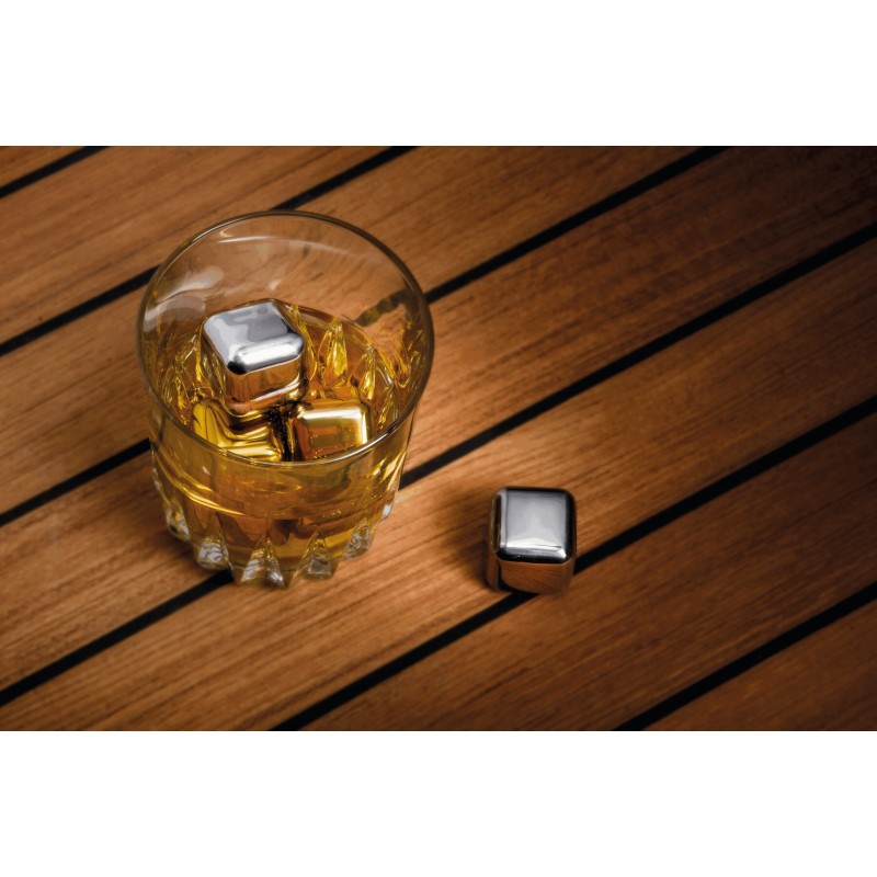 Набор кубиков льда COOLING CUBES в бархатном мешочке, черный, серебристый