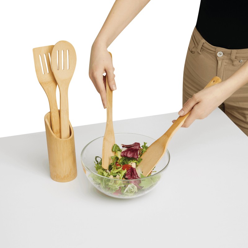 Набор бамбуковых приборов для кухни COOKING TIME, коричневый