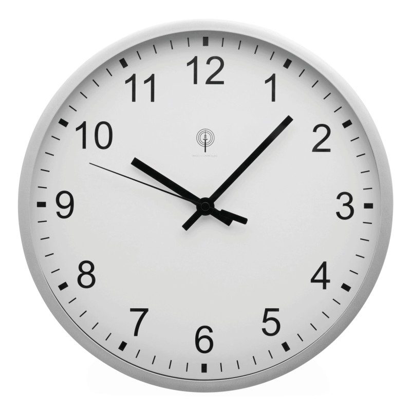 Радиоуправляемые настенные часы URANUS, серебристые, белые