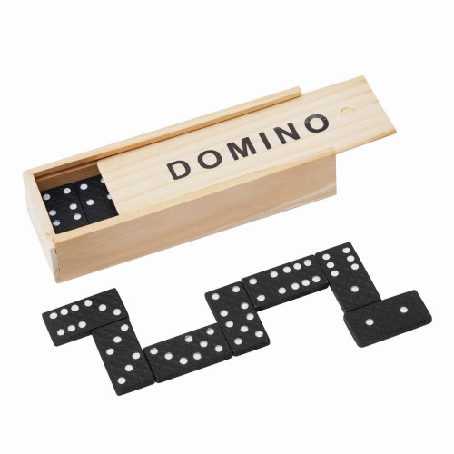 Классическая игра в домино DOMINO, цвет черный, дерево