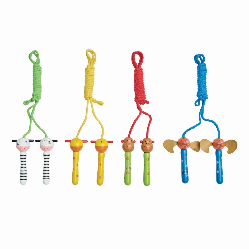 Красочная скакалка ЖИВОТНЫЕ МУЛЬТФИЛЬМЫ, цена за штуку, черный, синий, зеленый, белый, желтый