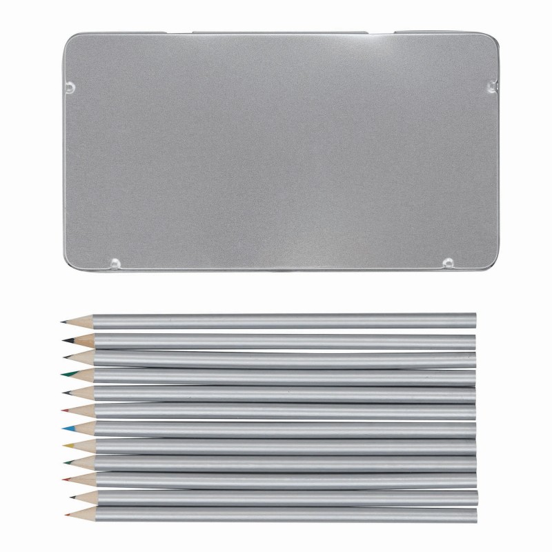 Набор цветных карандашей SILVERSTAR, серебро