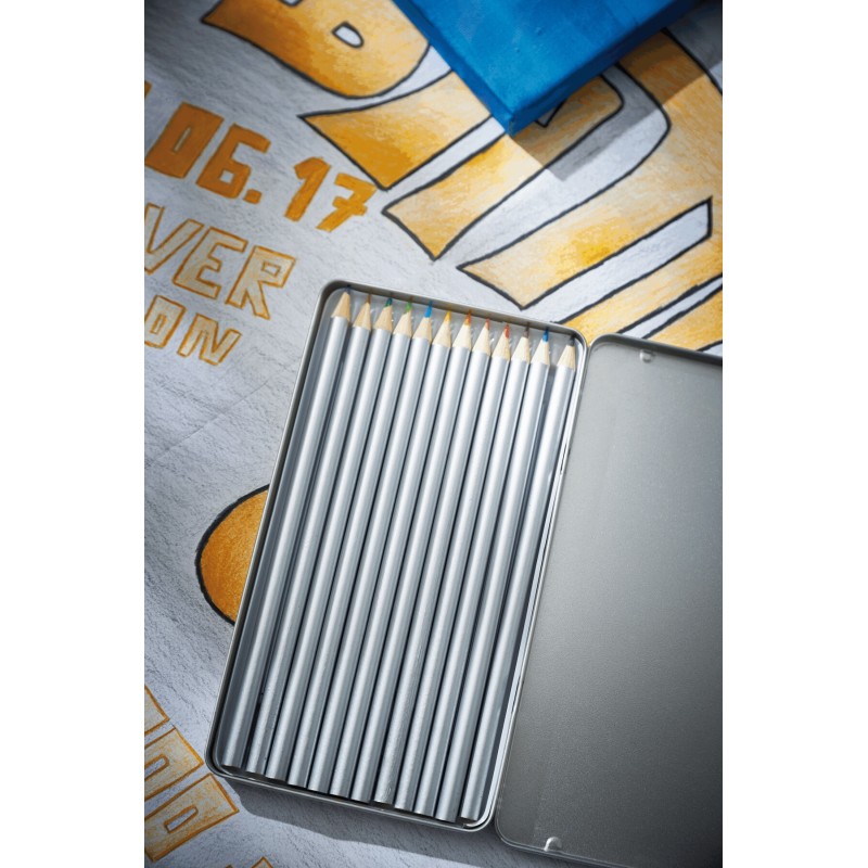 Набор цветных карандашей SILVERSTAR, серебро