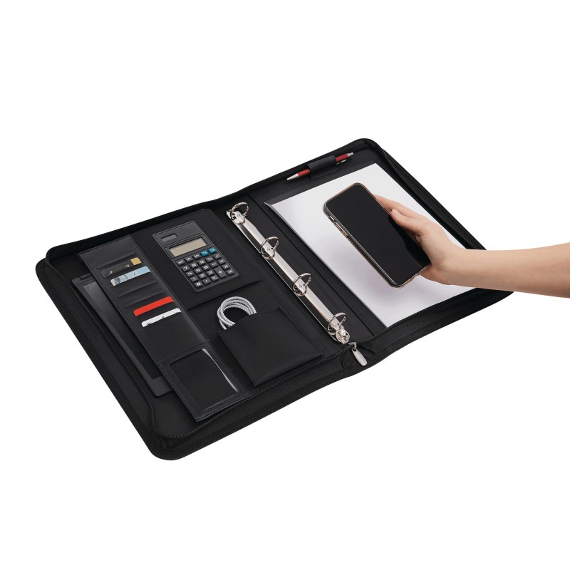 Папка А4 NOBLESSE на молнии, черный