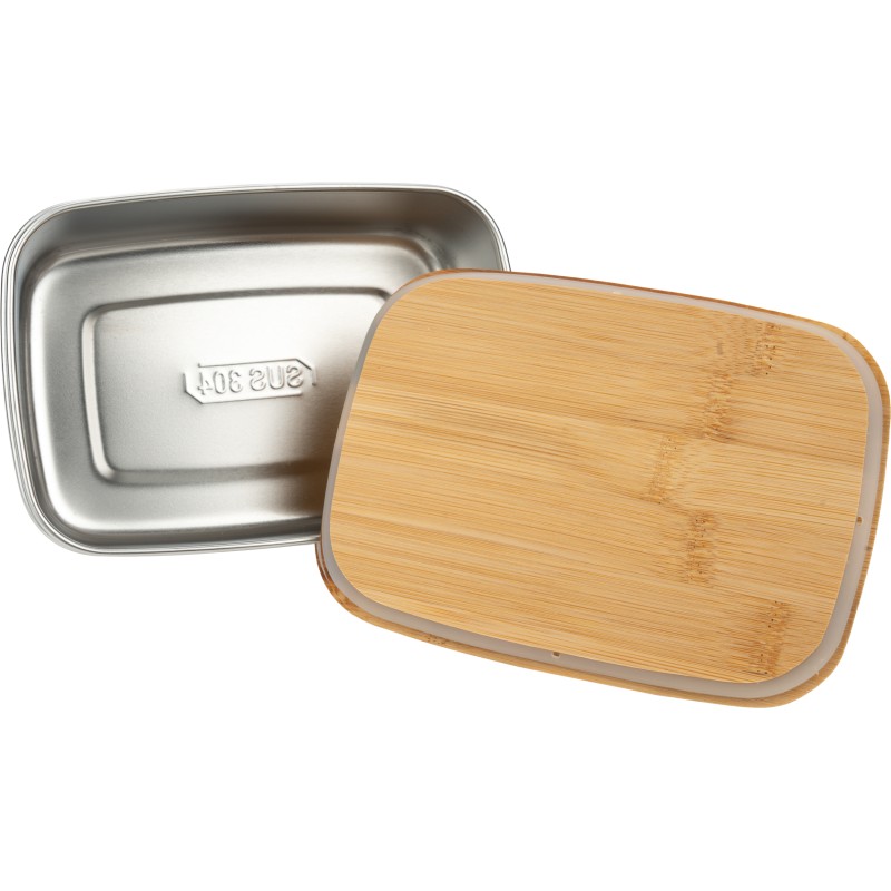 Ланч-бокс с приборами и бамбуковой крышкой