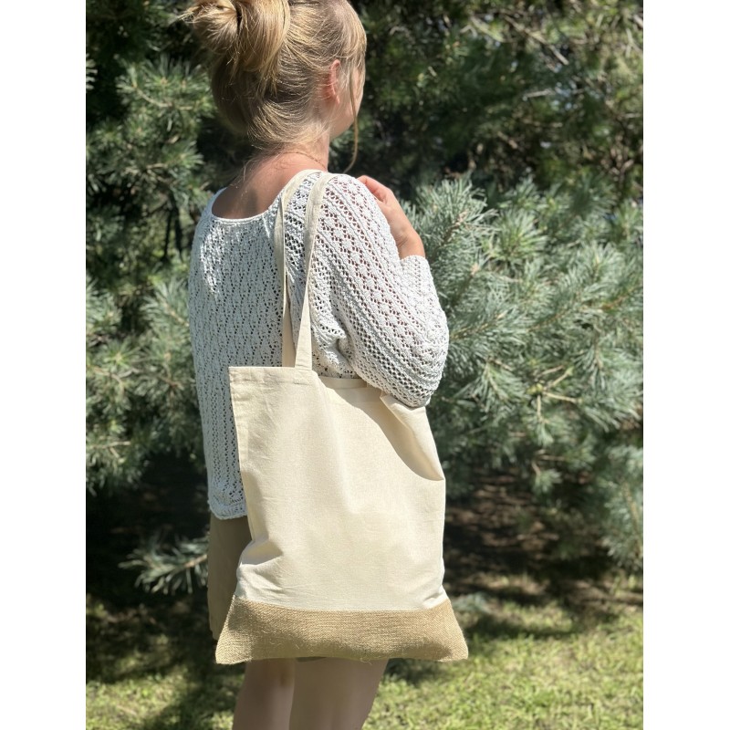 Сумка для покупок из хлопка и джута