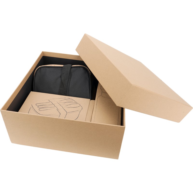 Подарочный набор с бутылкой для питья, ланч-боксом и джутовой сумкой-холодильником