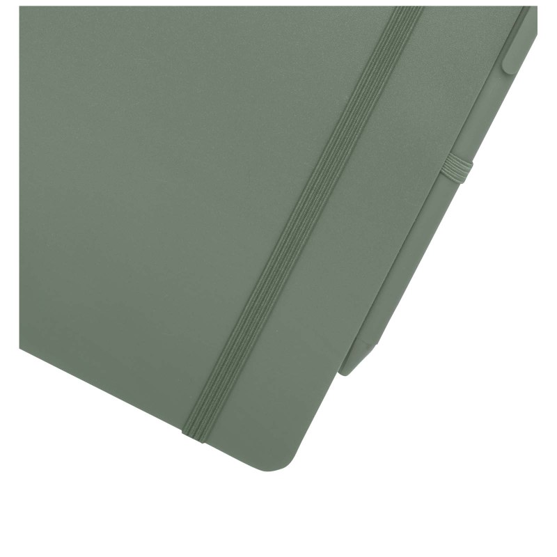 Блокнот твердой обложкой из океанического пластика с шариковой ручкой (черные чернила)