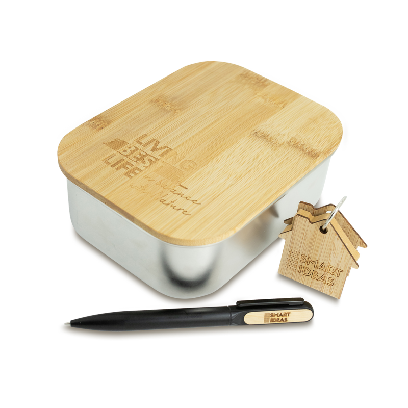 Ланч-бокс из стали 800 мл, серебристый