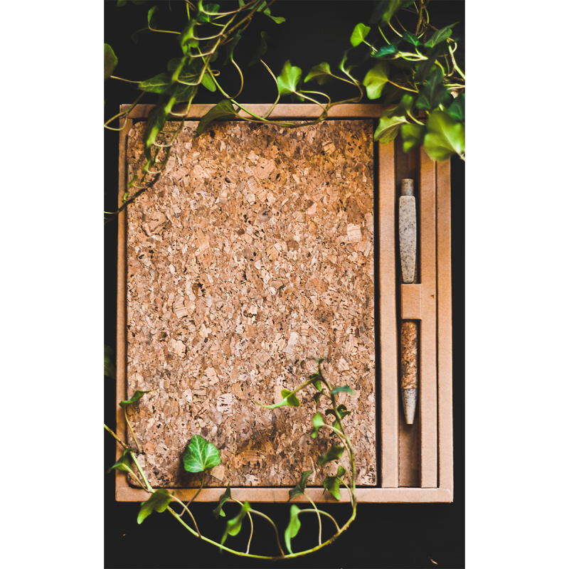 Набор из пробкового блокнота и ручки Getafe, бежевый