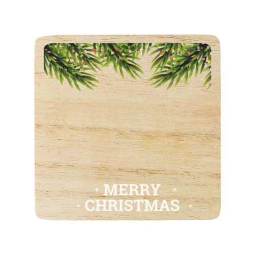 Свеча Alcamoro с деревянной крышкой - рождественский мотив, коричневый/бесцветный