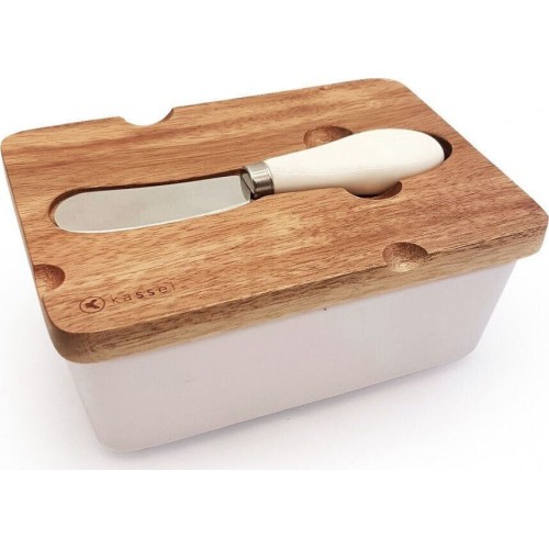 Фарфоровая масленка с ножом Фарфоровая масленка с ножом